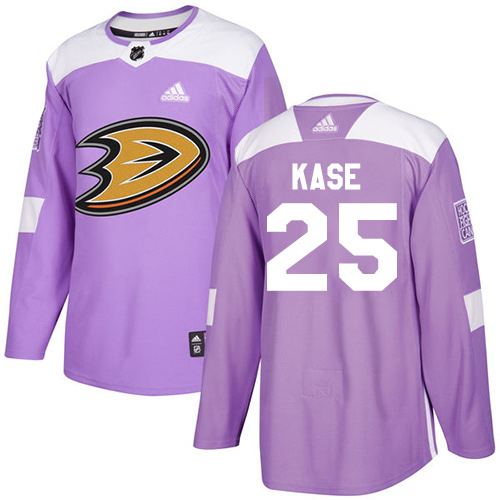 Adidas Ducks #25 Ondrej Kase Purple Authentic Fights Cancer Stitched NHL Jersey - Click Image to Close